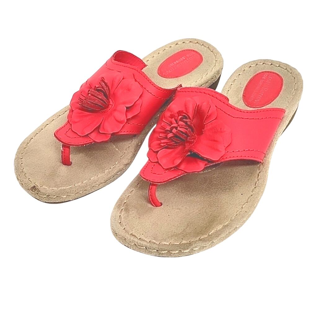 Croft & Barrow Sole(sense)ability Hot Pink with Flower Sandals Size 6 Med